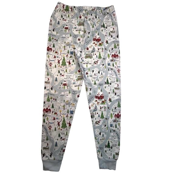 Pottery Barn Kids XL Organic Cotton Pajama Set North Pole Map Print - Picture 8 of 16